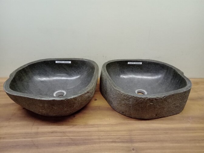 2 waskommen uit 1 steen - 43x37x15cm - FL23778