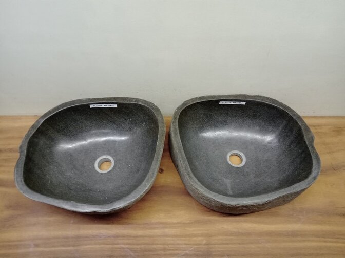 2 waskommen uit 1 steen - 43x37x15cm - FL23778