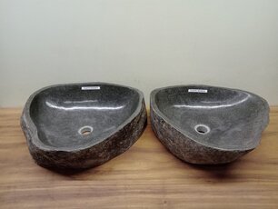 2 waskommen uit 1 steen - 52x43x15cm - FL23779
