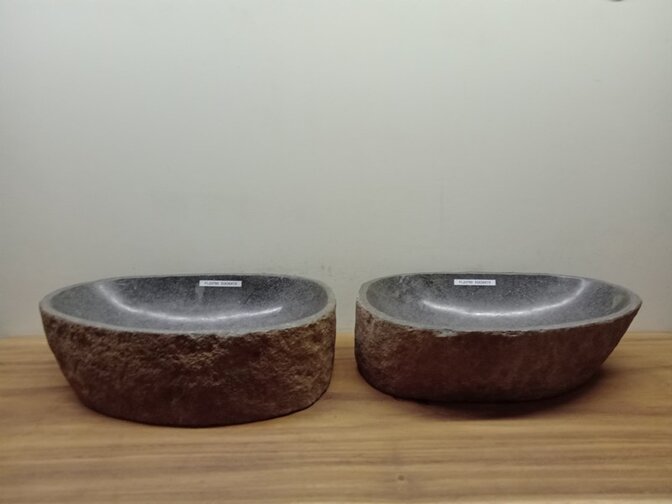 2 waskommen uit 1 steen - 53x36x15cm - FL23780