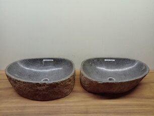 2 waskommen uit 1 steen - 53x36x15cm - FL23780