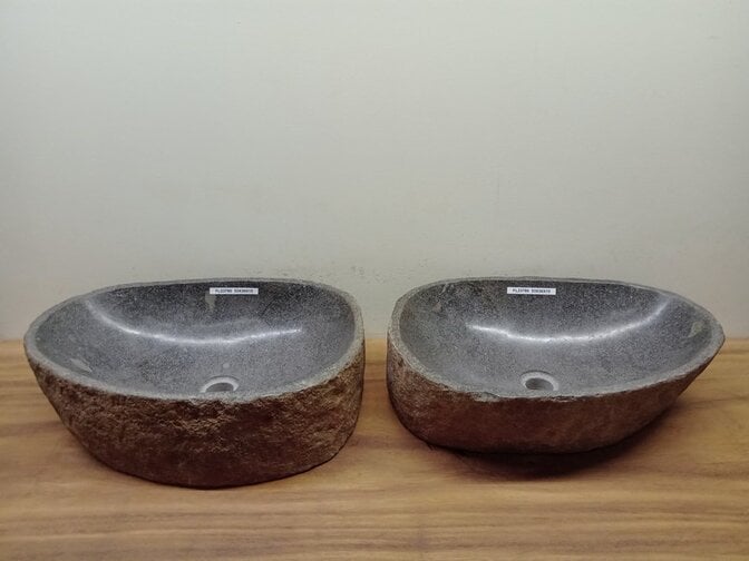 2 waskommen uit 1 steen - 53x36x15cm - FL23780