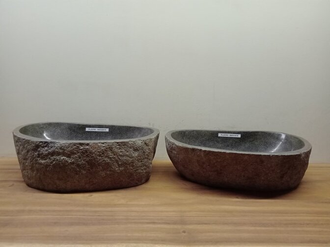 2 waskommen uit 1 steen - 50x32x15cm - FL23781