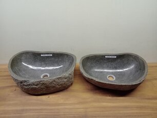 2 waskommen uit 1 steen - 50x32x15cm - FL23781