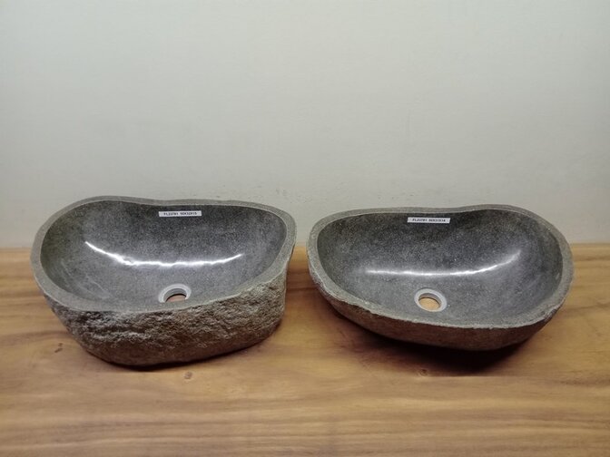 2 waskommen uit 1 steen - 50x32x15cm - FL23781