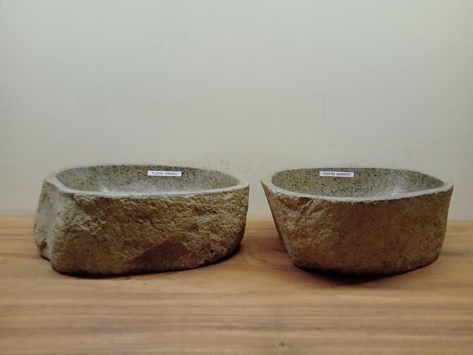 2 waskommen uit 1 steen - 45x35x15cm - FL23784