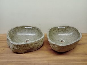 2 waskommen uit 1 steen - 45x35x15cm - FL23784