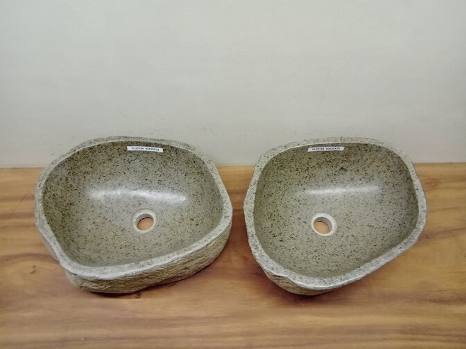 2 waskommen uit 1 steen - 45x35x15cm - FL23784