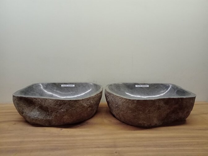 2 waskommen uit 1 steen - 47x34x15cm - FL23785
