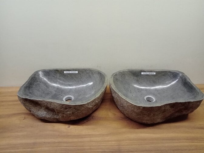 2 waskommen uit 1 steen - 47x34x15cm - FL23785