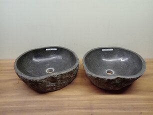 2 waskommen uit 1 steen - 46x40x15cm - FL23786