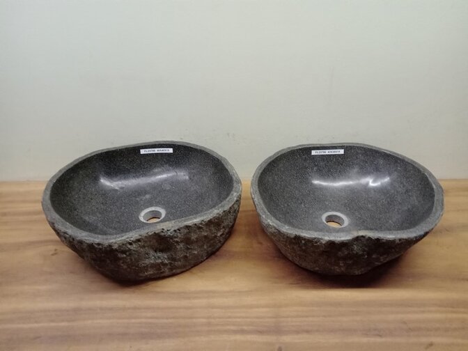 2 waskommen uit 1 steen - 46x40x15cm - FL23786