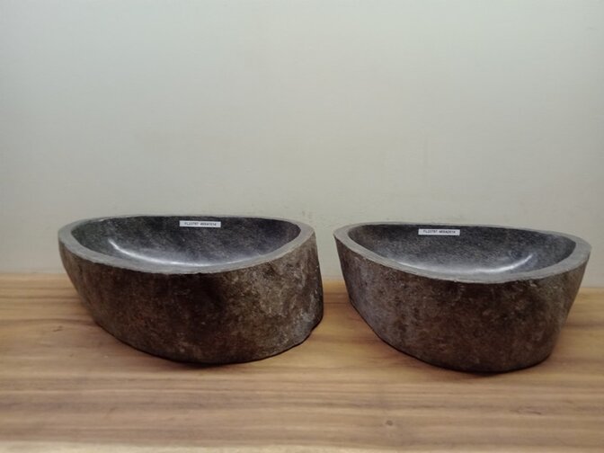 2 waskommen uit 1 steen - 49x41x15cm - FL23787