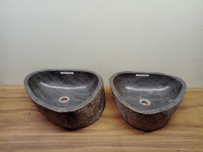 2 waskommen uit 1 steen - 49x41x15cm - FL23787