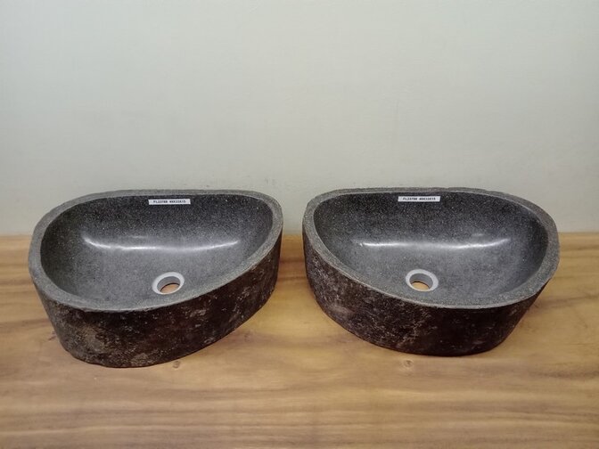 2 waskommen uit 1 steen - 49x33x15cm - FL23788