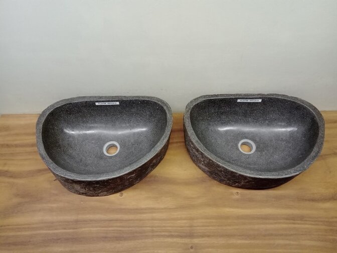 2 waskommen uit 1 steen - 49x33x15cm - FL23788