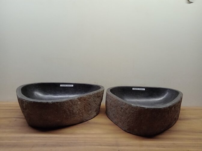 2 waskommen uit 1 steen - 51x41x15cm - FL23789