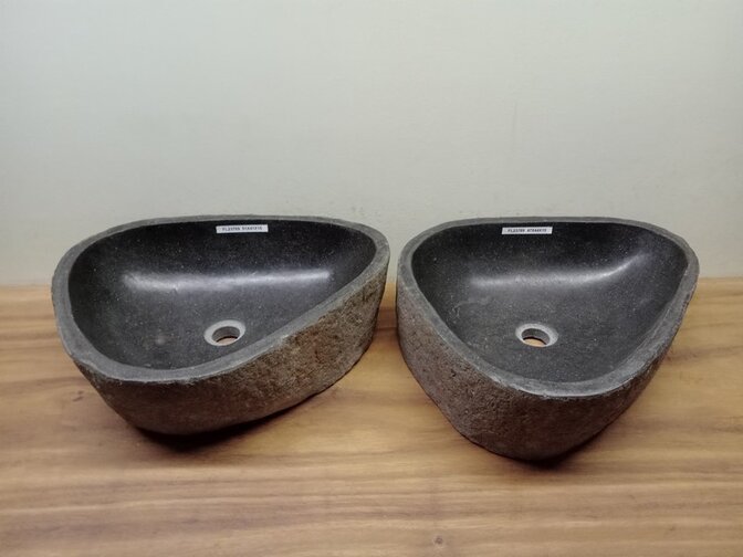 2 waskommen uit 1 steen - 51x41x15cm - FL23789