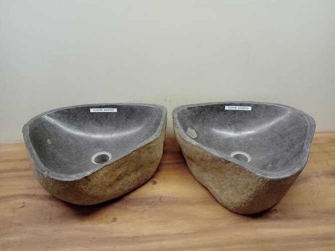 2 waskommen uit 1 steen - 43x37x15cm - FL23790