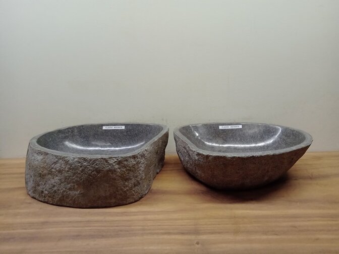 2 waskommen uit 1 steen - 45x36x15cm - FL23791