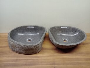 2 waskommen uit 1 steen - 45x36x15cm - FL23791