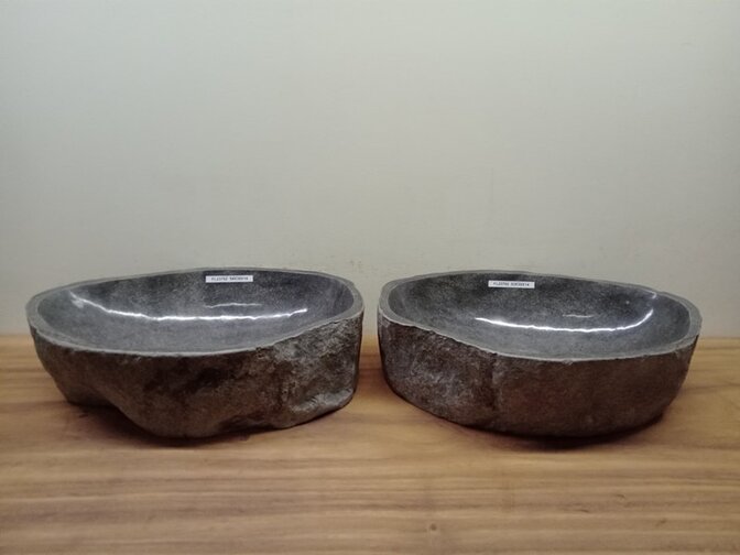 2 waskommen uit 1 steen - 54x39x15cm - FL23792