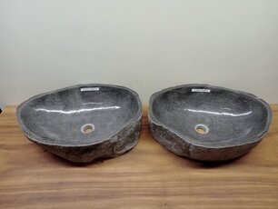 2 waskommen uit 1 steen - 54x39x15cm - FL23792