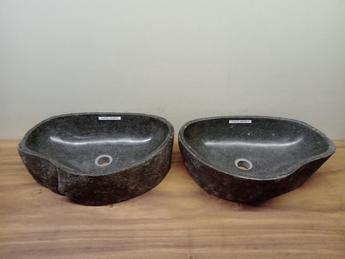 2 waskommen uit 1 steen - 53x35x15cm - FL23793