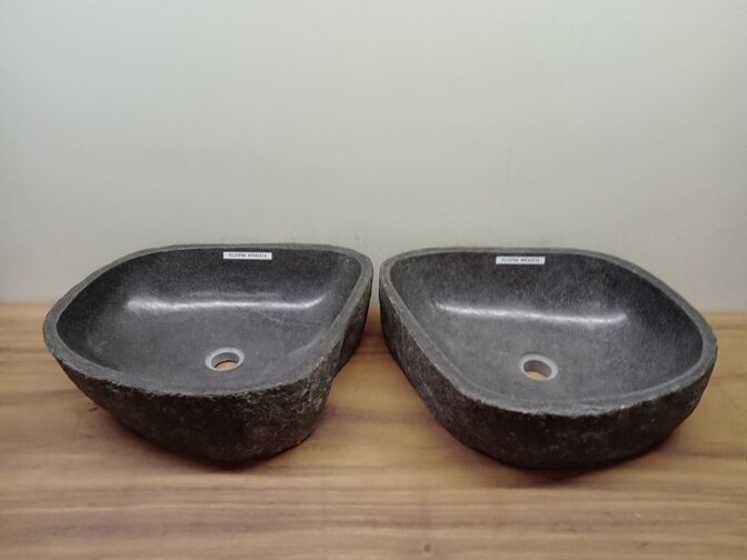 2 waskommen uit 1 steen - 47x41x15cm - FL23794