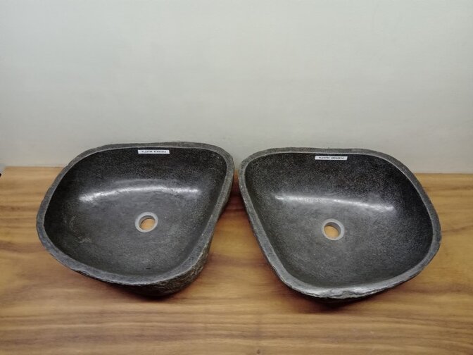 2 waskommen uit 1 steen - 47x41x15cm - FL23794