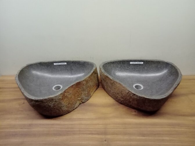 2 waskommen uit 1 steen - 50x39x15cm - FL23795