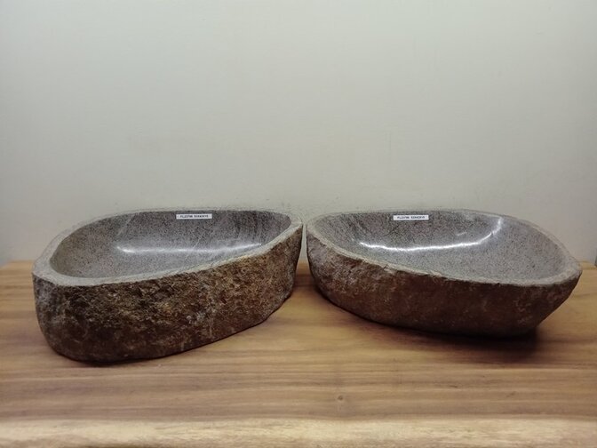 2 waskommen uit 1 steen - 51x43x15cm - FL23796