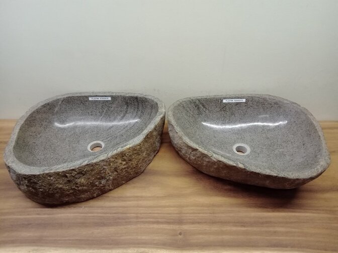 2 waskommen uit 1 steen - 51x43x15cm - FL23796