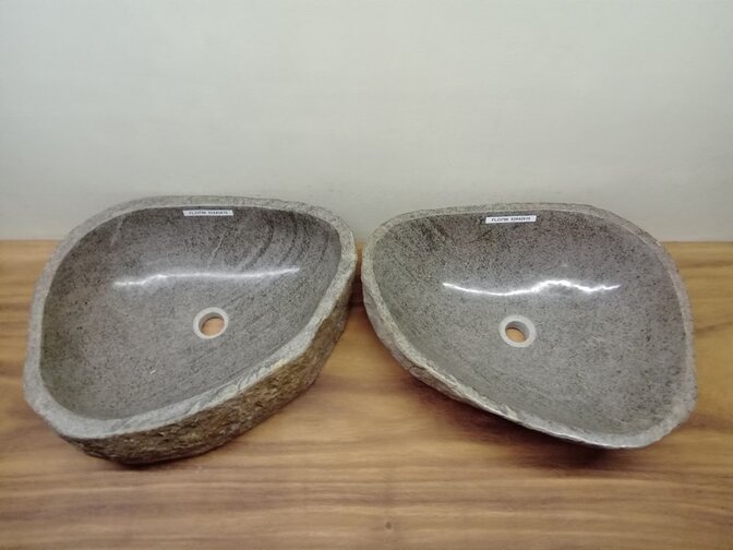 2 waskommen uit 1 steen - 51x43x15cm - FL23796
