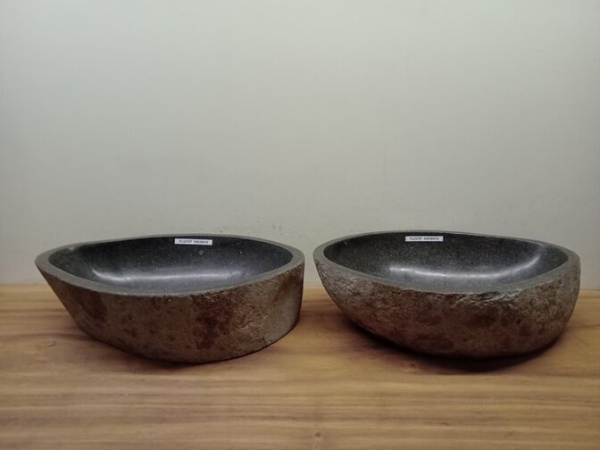 2 waskommen uit 1 steen - 54x38x15cm - FL23797