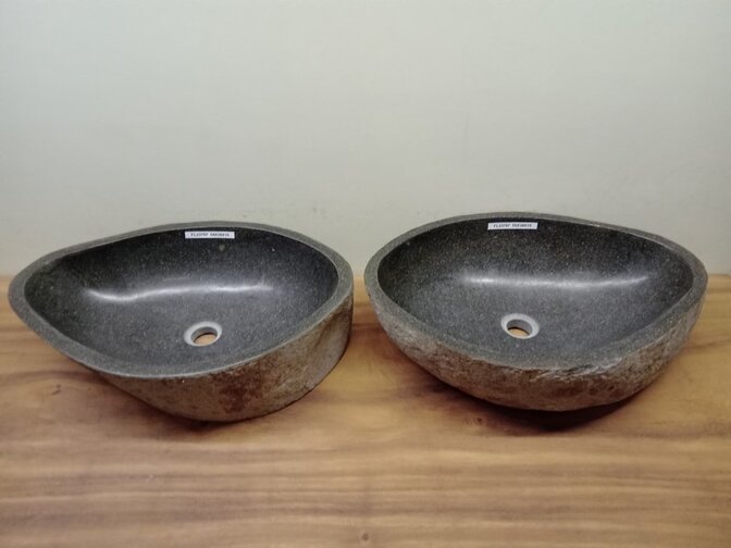 2 waskommen uit 1 steen - 54x38x15cm - FL23797