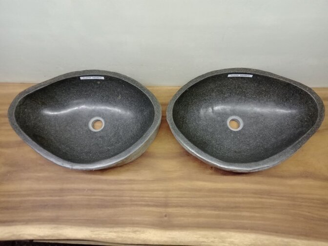 2 waskommen uit 1 steen - 54x38x15cm - FL23797