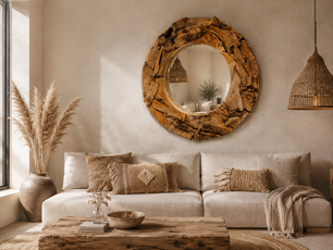 Spiegel, rustiek rond 120cm