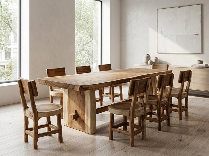 Boomstam eettafel 260cm