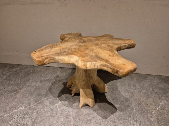 Salontafel van wortelhout 80x80x50cm - SR2569-02
