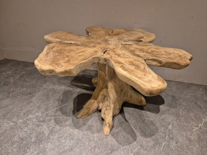 Salontafel van wortelhout 90x90x50cm - SR2569-05