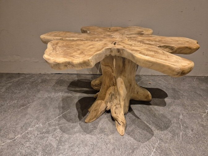 Salontafel van wortelhout 90x90x50cm - SR2569-05