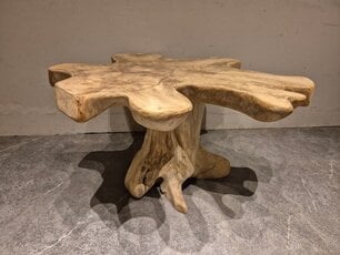 Salontafel van wortelhout 90x90x50cm - SR2569-07