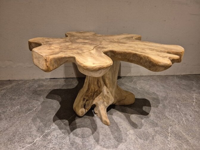 Salontafel van wortelhout 90x90x50cm - SR2569-07