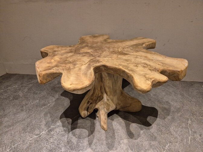 Salontafel van wortelhout 90x90x50cm - SR2569-07