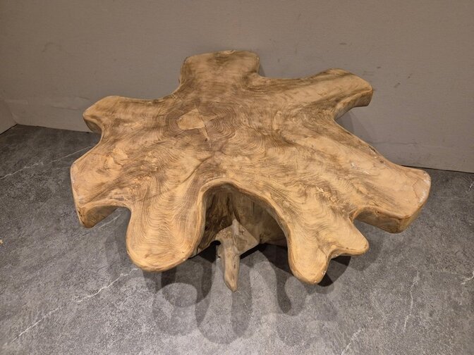 Salontafel van wortelhout 90x90x50cm - SR2569-07