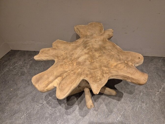 Salontafel van wortelhout 90x90x50cm - SR2569-08