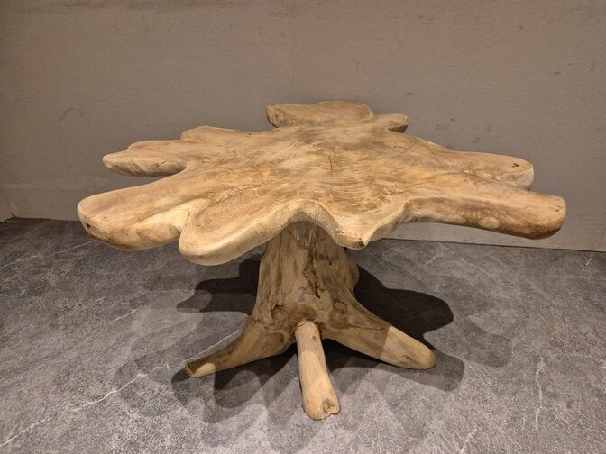 Salontafel van wortelhout 90x90x50cm - SR2569-08