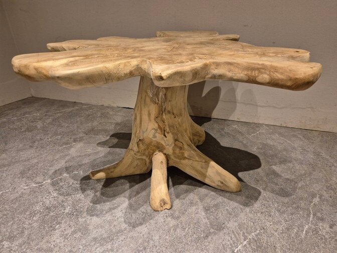 Salontafel van wortelhout 90x90x50cm - SR2569-08