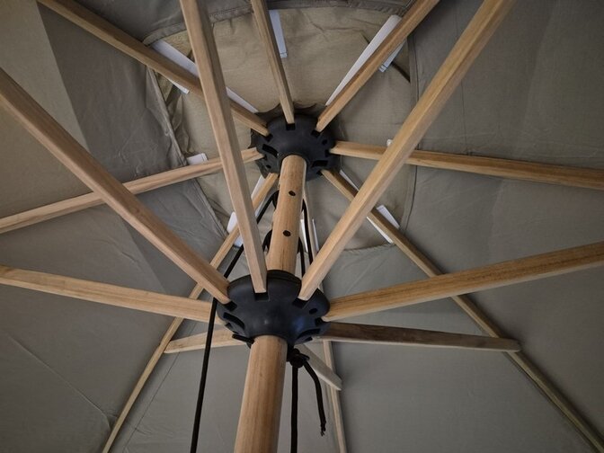 Teak parasol - 3 meter rond - Cartenza Zand